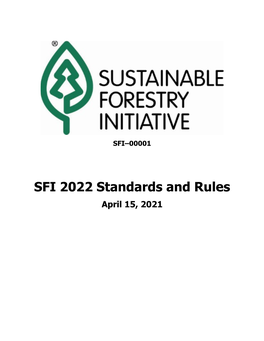 SFI 2022 Standards and Rules April 15, 2021