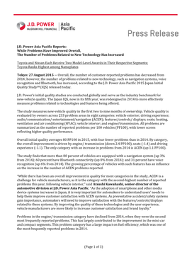 (Page 1 of 3) J.D. Power Asia Pacific Reports: While Problems Have