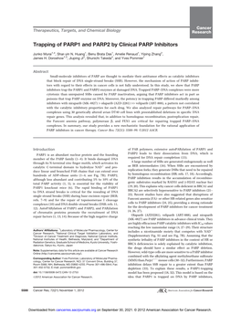 Trapping of PARP1 and PARP2 by Clinical PARP Inhibitors. Cancer