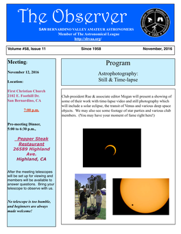 SBVAA Newsletter 11.16