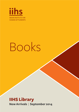 IIHS Library New Arrivals | September 2014 Sl