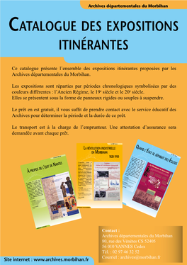 Catalogue Des Expositions Itinérantes