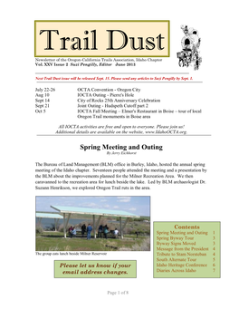 Newsletter of the Oregon-California Trails Association, Idaho Chapter Vol