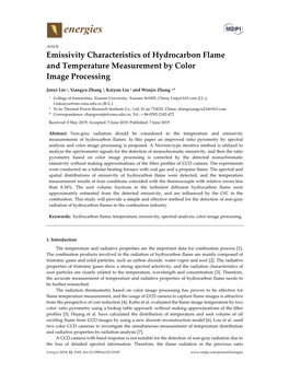 Emissivity Characteristics of Hydrocarbon Flame and Temperature Measurement by Color Image Processing