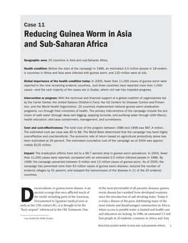 Case 11: Reducing Guinea Worm in Asia and Sub-Saharan Africa