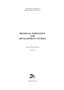 Regional Formation and Development Studies