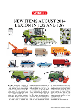 New Items August 2014 Lexion in 1:32 and 1:87