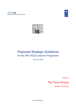 Proposed Strategic Guidelines for the ART GOLD Lebanon Programme