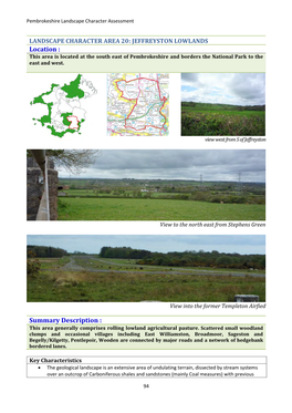 Landscape Character Area 20: Jeffreyston Lowlands