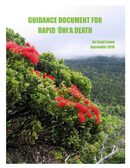 Guidance Document for Rapid Ohia Death