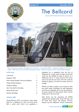The Bellcord Journal of the Friends of Hawthorn Tram Depot