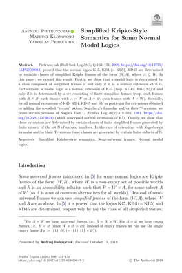 Simplified Kripke-Style Semantics for Some Normal Modal Logics