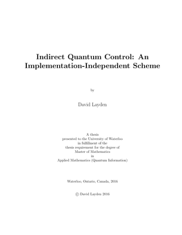 Indirect Control of Quantum Systems