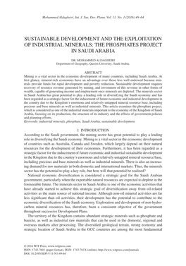 The Phosphates Project in Saudi Arabia