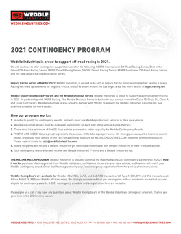 2021 Contingency Program