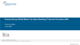 Everest Group PEAK Matrix® for Open Banking IT Service Providers 2020