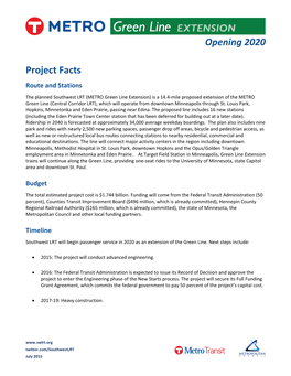 Green Line Extension Fact Sheet