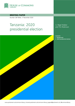 Tanzania: 2020 Presidential Election