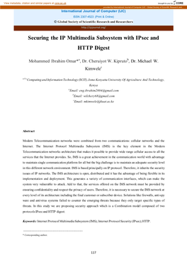 Securing the IP Multimedia Subsystem with Ipsec and HTTP Digest