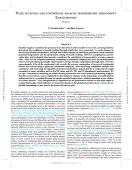 Plate Tectonics and Continental Basaltic Geochemistry Throughout Earth History 2