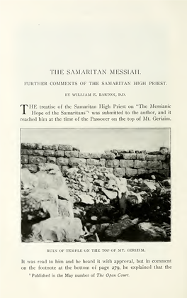 The Samaritan Messiah. Further Comments of The