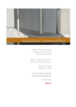 Australian Commodities June Quarter 07.2