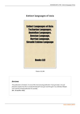 Find Ebook / Extinct Languages of Asia