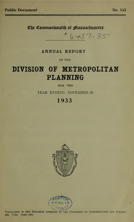 Annual Report of the Division of Metropolitan Planning