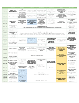 Winter 2020 Kucr Schedule