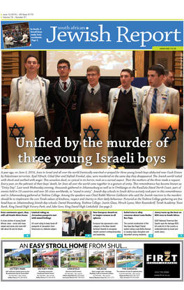 Unified by the Murder of Three Young Israeli Boys