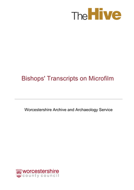 Bishops' Transcripts on Microfilm