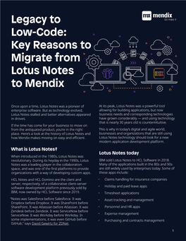 Legacy to Low-Code: Key Reasons to Migrate from Lotus Notes to Mendix