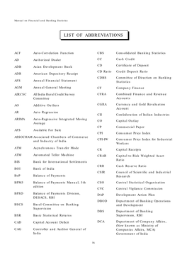 List of Abbreviations