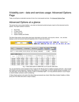 Data and Services Usage: Advanced Options Page Today, We Will Give an Extended Overview of One of Our Most Popular Services - the Advanced Options Page