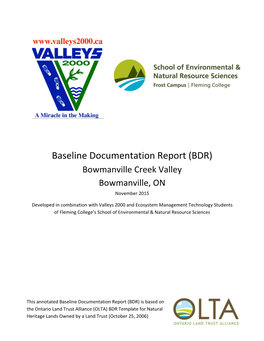 BDR) Bowmanville Creek Valley Bowmanville, on November 2015