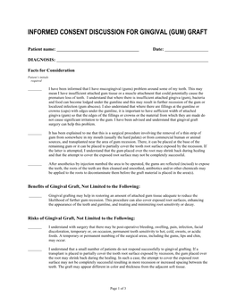 Informed Consent Discussion for Gingival (Gum) Graft