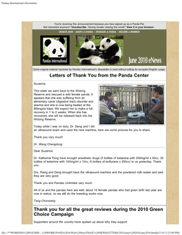 Pandas International Enewsletter