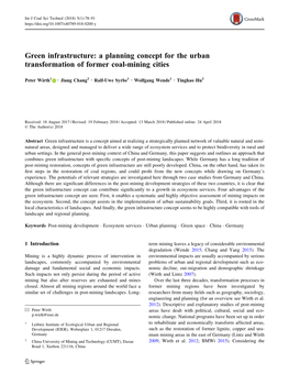 A Planning Concept for the Urban Transformation of Former Coal-Mining Cities