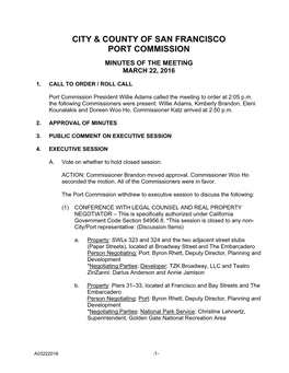 City & County of San Francisco Port Commission