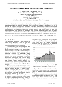 Natural Catastrophe Models for Insurance Risk Management