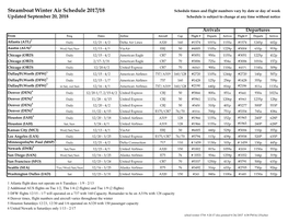 Steamboat Winter Air Schedule 2017/18