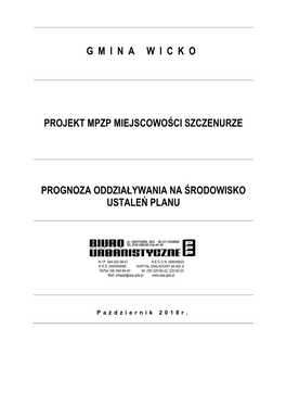 G M I N a W I C K O Projekt Mpzp Miejscowości Szczenurze