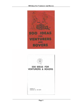 500 Ideas for Venturers and Rovers Page 1