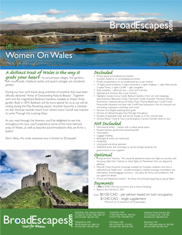 Bewowed Women on Wales May 6 - 16, 2021