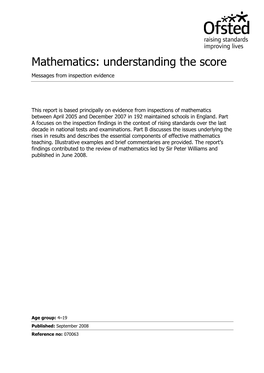 Mathematics: Understanding the Score Messages from Inspection Evidence