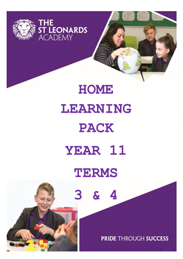 Home Learning Pack Year 11 Terms 3 & 4