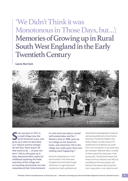 Memories of Growing up in Rural South West England in the Early Twentieth Century