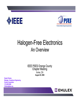 Halogen-Free Electronics an Overview