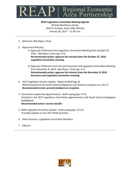 01.26.17 REAP Legislative Committee Agenda Packet