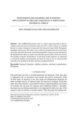 The Automatic Replacement of Spelling Variants in a Portuguese Historical Corpus